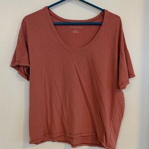 American Eagle Outfitters Women's Terracotta Short Sleeve Tee